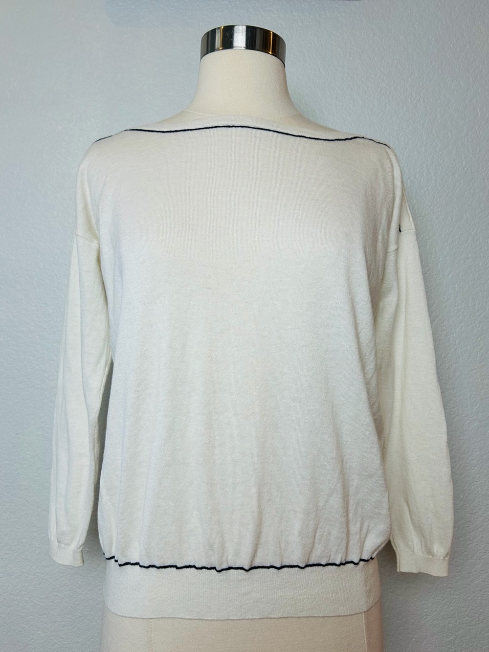 Joie Sweater Women's XS White Silk Cashmere Cotton Blend Lightweight Pullover
